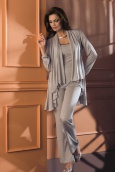 Комплект домашний женский с брюками, топом и кардиганом  из микромодала Sparkling Harmony